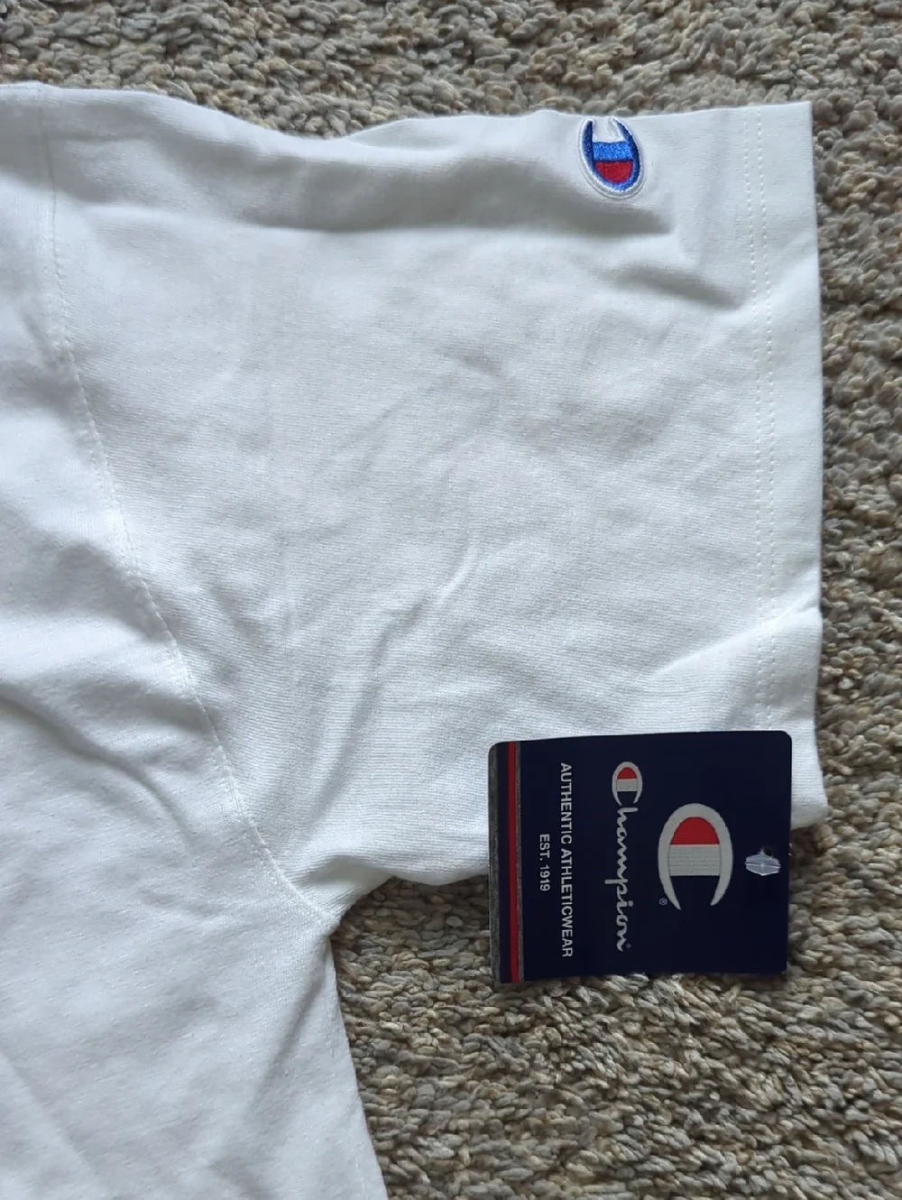 3 Champion Crewneck Tee Pack in Cream, White and Navy Trim - Picture 7 of 12